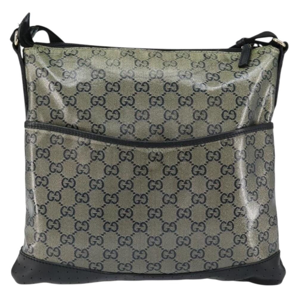 Gucci GG Crystal Shoulder Bag Coated Canvas Navy